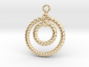 Corrugated Earring in 14K Yellow Gold