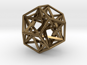 Interlocking Tetrahedrons Dodecahedron 1.4" in Natural Bronze