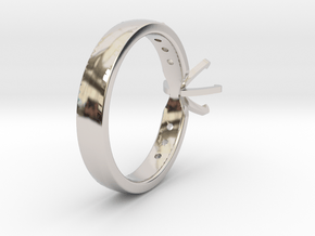 1ct Custom Engagement Ring in Rhodium Plated Brass
