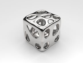 Organic Dice in Polished Silver