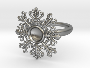 snowflake ring in Natural Silver
