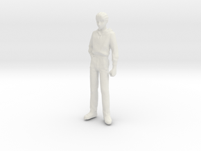 1/24 Modern Wear Curly Hair Man Standing 1.8 m  in White Natural Versatile Plastic