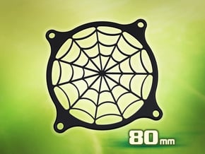 PC Fan grill - Spider Web - (80mm) in White Natural Versatile Plastic