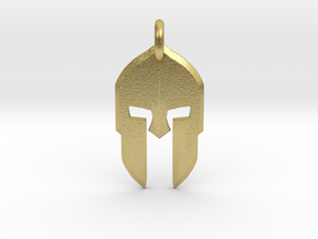 Spartan Helmet Pendant/Keychain in Natural Brass