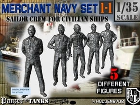 1-35 Merchant Navy Crew Set 1-1 in Tan Fine Detail Plastic