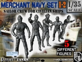 1-35 Merchant Navy Crew Set 1-2 in Tan Fine Detail Plastic