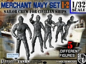 1-32 Merchant Navy Crew Set 1-2 in Tan Fine Detail Plastic