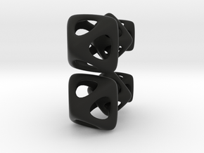 Three linked octohedrons  in Black Natural Versatile Plastic