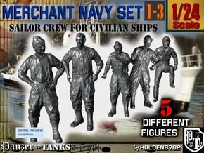 1-24 Merchant Navy Crew Set 1-3 in White Natural Versatile Plastic