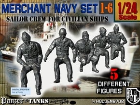 1-24 Merchant Navy Crew Set 1-6 in White Natural Versatile Plastic
