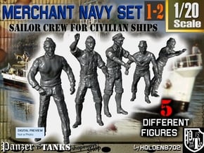 1-20 Merchant Navy Crew Set 1-2 in White Natural Versatile Plastic