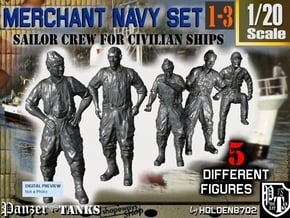 1-20 Merchant Navy Crew Set 1-3 in White Natural Versatile Plastic