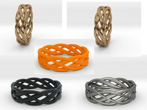 ring Double Braid in Orange Processed Versatile Plastic: 6.5 / 52.75