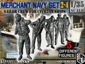 1-35 Merchant Navy Crew Set 2-4 in Tan Fine Detail Plastic