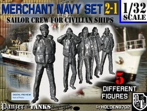 1/32 Merchant Navy Crew Set 2-1 in Tan Fine Detail Plastic