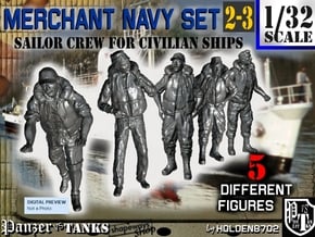 1-32 Merchant Navy Crew Set 2-3 in Tan Fine Detail Plastic