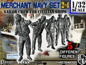1-32 Merchant Navy Crew Set 2-4 in Tan Fine Detail Plastic