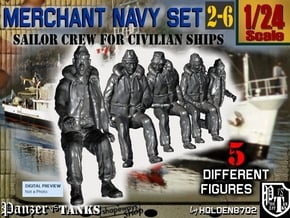 1-24 Merchant Navy Crew Set 2-6 in White Natural Versatile Plastic