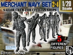 1-20 Merchant Navy Crew Set 2-4 in White Natural Versatile Plastic