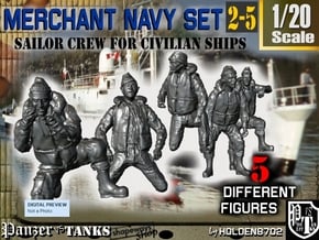 1-20 Merchant Navy Crew Set 2-5 in White Natural Versatile Plastic