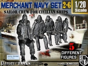 1-20 Merchant Navy Crew Set 2-6 in White Natural Versatile Plastic