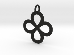 Dual Infinity Flower Pendant in Black Natural Versatile Plastic