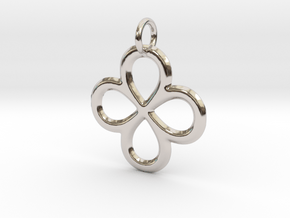 Dual Infinity Flower Pendant in Rhodium Plated Brass