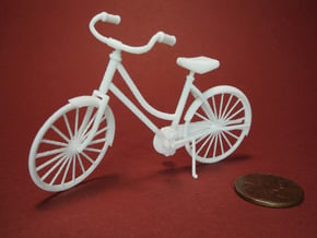 Miniature Vintage Bicycle (1:24) in White Natural Versatile Plastic