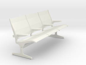 Miniature Eames Tandem Sling Seating - Charles Eam in White Natural Versatile Plastic: 1:12