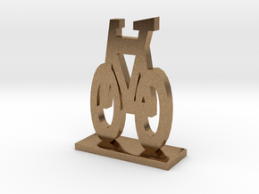 Bike Symbol Stand in Natural Brass