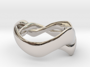 Smooth Weave Ring in Rhodium Plated Brass: 5 / 49