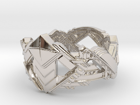Art Deco Ring #1 in Rhodium Plated Brass: 5 / 49