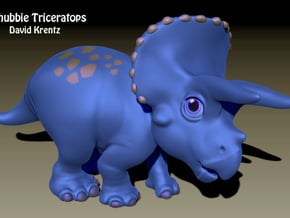 Triceratops Chubbie Krentz in Pink Processed Versatile Plastic