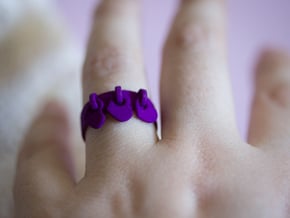 Heart Charm Ring in Purple Processed Versatile Plastic: 6.5 / 52.75