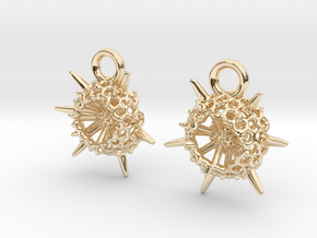 Spumellaria Earrings - Science Jewelry in 14K Yellow Gold