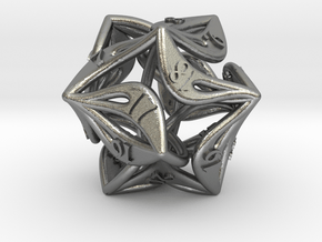  Countdown Curlicue 20-Sided Dice (alternate) in Natural Silver