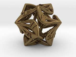 Countdown Curlicue 20-Sided Dice (alternate) in Natural Bronze