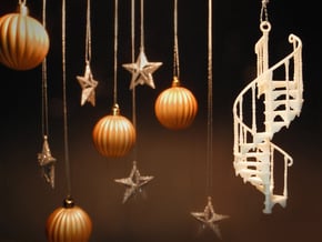 Spiral Staircase Ornament (1:48) in Tan Fine Detail Plastic