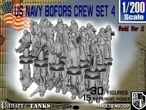 1-200 US Navy Bofors Crew Set 4 in Tan Fine Detail Plastic