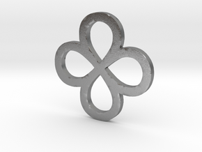 Dual Infinity Flower Coin in Natural Silver