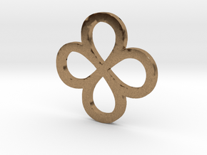 Dual Infinity Flower Coin in Natural Brass