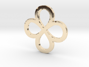 Dual Infinity Flower Coin in 14K Yellow Gold