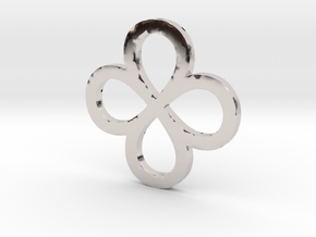 Dual Infinity Flower Coin in Rhodium Plated Brass