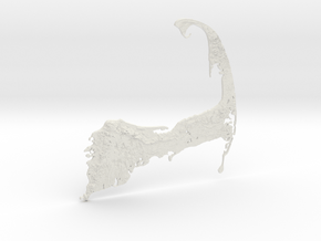 Cape Cod, MA, USA, 1:250000, 10'' in White Natural Versatile Plastic