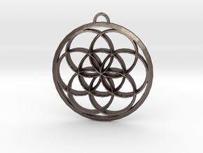 Seed Of Life in Polished Bronzed Silver Steel: Large