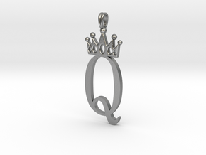 Queen Symbol Jewelry Pendant Necklace in Natural Silver
