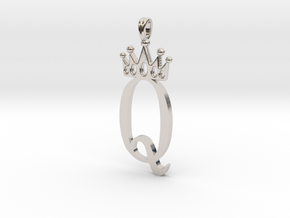 Queen Symbol Jewelry Pendant Necklace in Platinum
