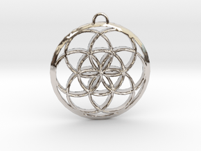 Seed Of Life in Rhodium Plated Brass: Small