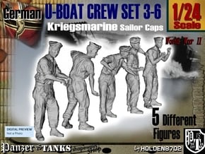 1-24 German U-Boot Crew Set3-6 in White Natural Versatile Plastic