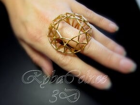 Ring The Diamond / size 9 US (19 mm) in Polished Bronze